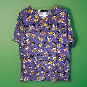 Nu Dimension | Purple Halloween Dog & Cat Treat Scrub Top Size Large